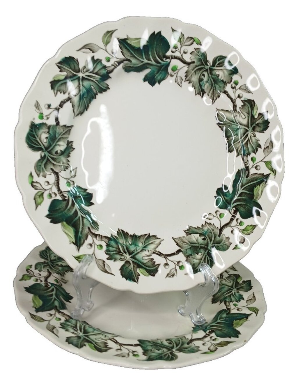 Johnson Brothers Vintage Ivys and Berries 2 Dinner Plates England Vintage